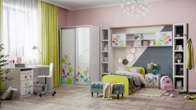 Детская комната Флер (Белый/корпус Выбеленное дерево) в Волгограде - volgograd.katalogmebeli.com | фото