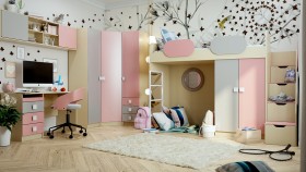 Детская комната Грэйси (Розовый/Серый/корпус Клен) в Волгограде - volgograd.katalogmebeli.com | фото