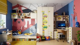 Детская комната Клаксон (Бежевый/корпус Клен) в Волгограде - volgograd.katalogmebeli.com | фото