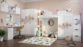 Детская комната Совушки (Белый/корпус Выбеленное дерево) в Волгограде - volgograd.katalogmebeli.com | фото