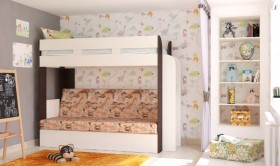 Кровать с диваном 75 Карамель Атлант (Венге Магия /Сосна Карелия/Савана) в Волгограде - volgograd.katalogmebeli.com | фото 1