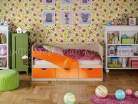 Кровать Бабочки 1,6м (Оранжевый металлик) в Волгограде - volgograd.katalogmebeli.com | фото
