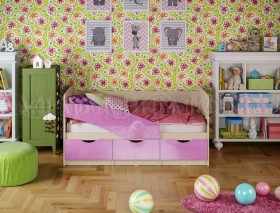 Кровать Бабочки 1,6м (Сиреневый металлик) в Волгограде - volgograd.katalogmebeli.com | фото
