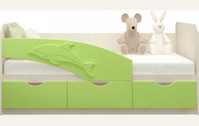 Кровать детская 1,6м Дельфин (Салатовый металлик) в Волгограде - volgograd.katalogmebeli.com | фото