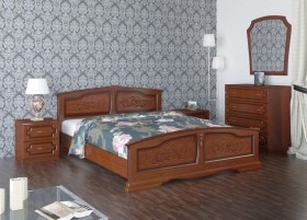 Кровать Елена из массива сосны 1200*2000 Орех в Волгограде - volgograd.katalogmebeli.com | фото