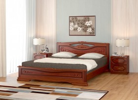 Кровать Карина-7 из массива сосны 1400*2000 Орех в Волгограде - volgograd.katalogmebeli.com | фото