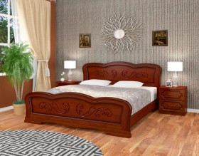 Кровать Карина-8 из массива сосны 1600*2000 Орех в Волгограде - volgograd.katalogmebeli.com | фото