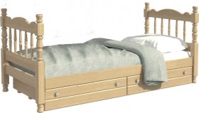 Кровать одинарная Аленка из массива сосны 800*1890 Сосна в Волгограде - volgograd.katalogmebeli.com | фото