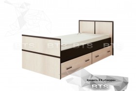 Кровать Сакура с настилом и ящиками 0,9 (Венге/Лоредо) в Волгограде - volgograd.katalogmebeli.com | фото