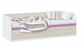 Кровать «Сканди» с 2 ящиками Дуб Гарден/Белый/Лиловый в Волгограде - volgograd.katalogmebeli.com | фото
