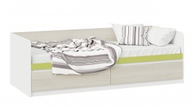 Кровать «Сканди» с 2 ящиками Дуб Гарден/Белый/Зеленый в Волгограде - volgograd.katalogmebeli.com | фото