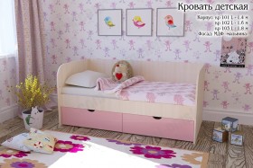 Мальвина Кровать детская 2 ящика 1.6 Розовыйй глянец в Волгограде - volgograd.katalogmebeli.com | фото