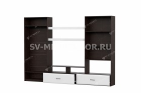 Мебель для гостиной МГС 7 Исполнение 1 Дуб Венге/Белый глянец в Волгограде - volgograd.katalogmebeli.com | фото