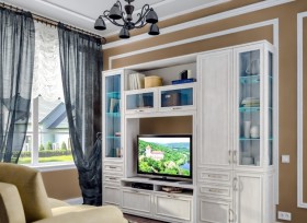 Модульная гостиная Флоренция (Дуб Сонома белый) в Волгограде - volgograd.katalogmebeli.com | фото